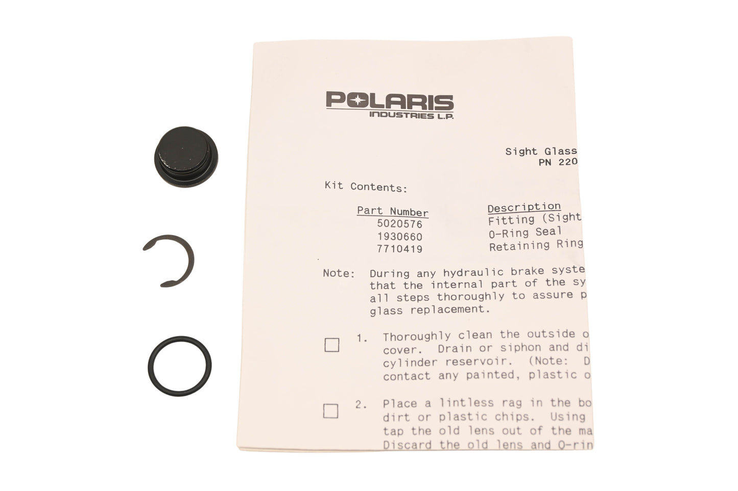 New OEM Polaris 2200345 Sight Glass Plug Kit NOS