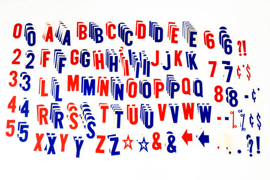 Aftermarket XK004-13 4.25" Red Blue Vinyl Letter/Number Kit