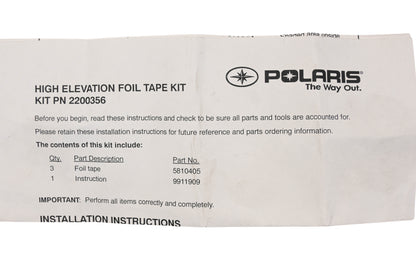 New OEM Polaris 2200356 High Elevation Foil Tape Kit NOS
