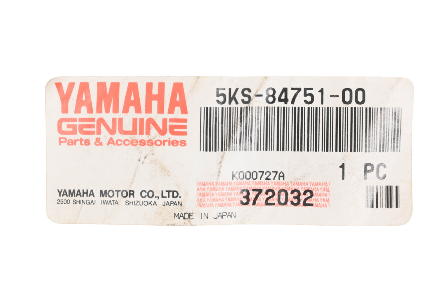 New OEM Yamaha 5KS-84751-00-00 License Plate Bracket NOS