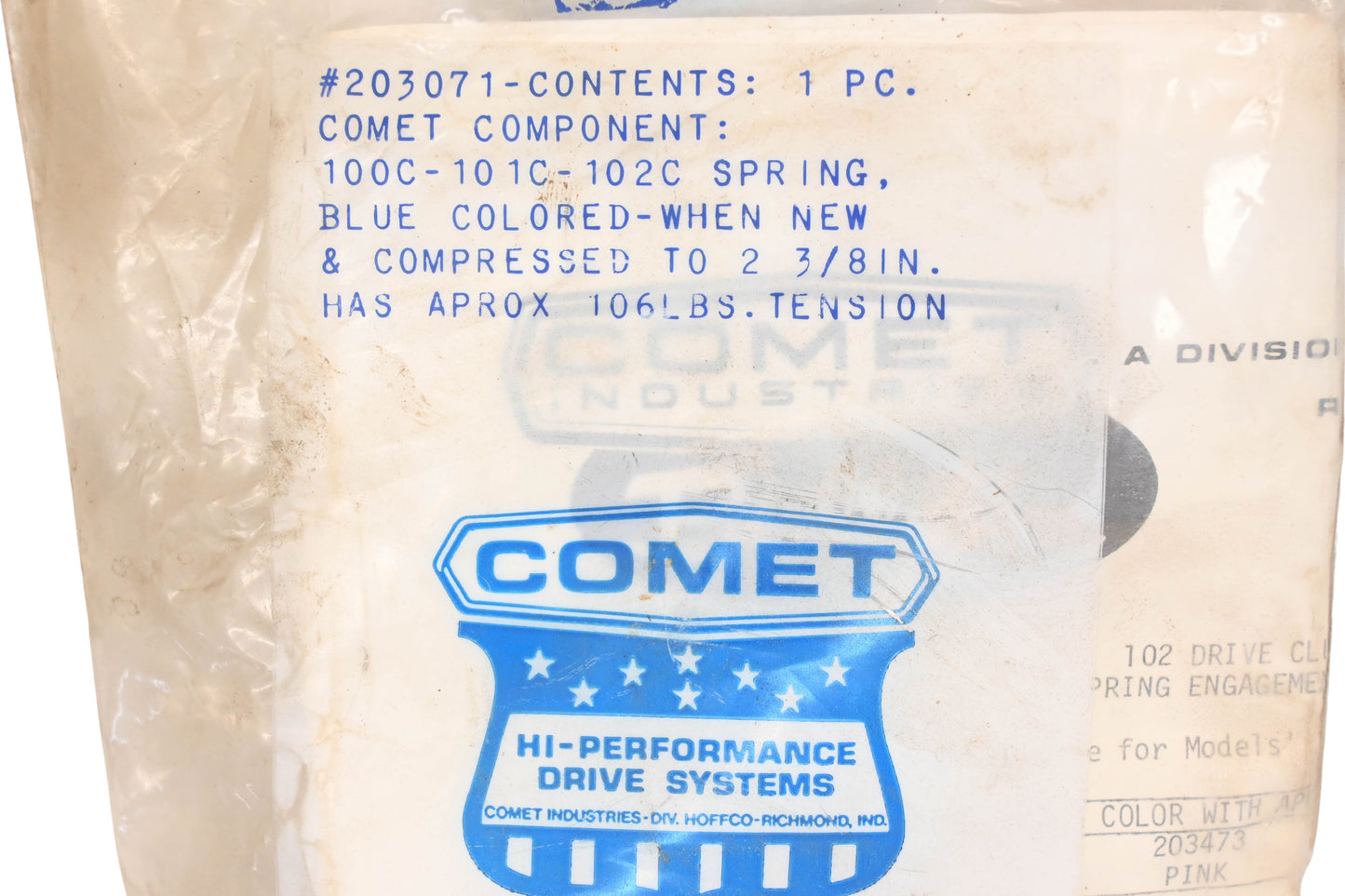 Comet 203071 Blue Clutch Spring NOS
