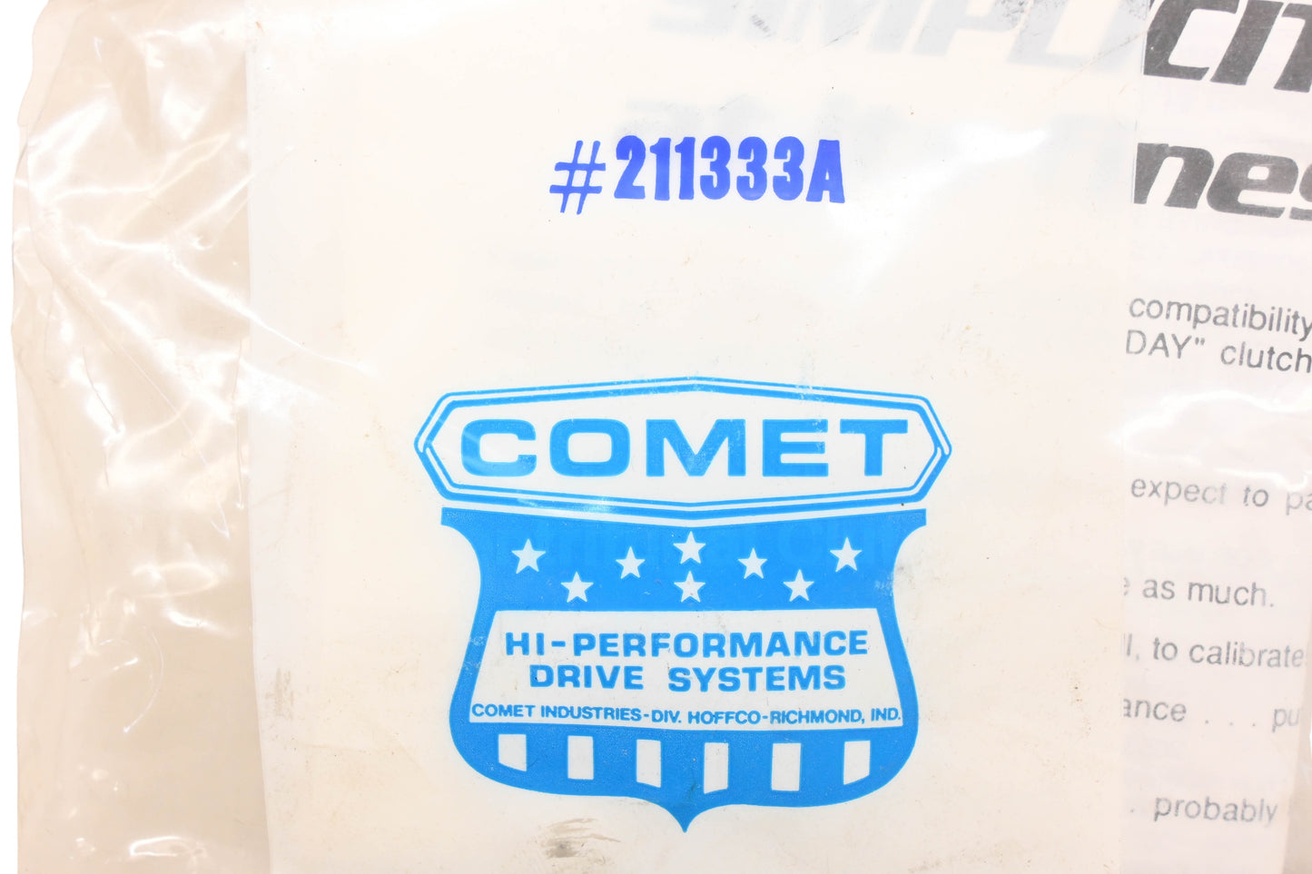 Comet 211333A Cam Arm Weight Kit NOS