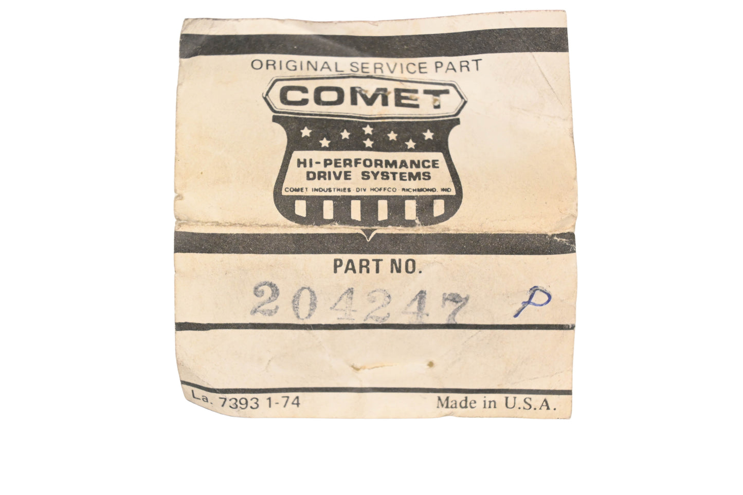 Comet 204247 E Clutch Cam Weight Kit NOS
