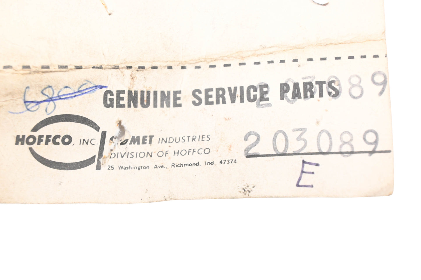 Comet 203089 E Clutch Cam Weight Kit NOS