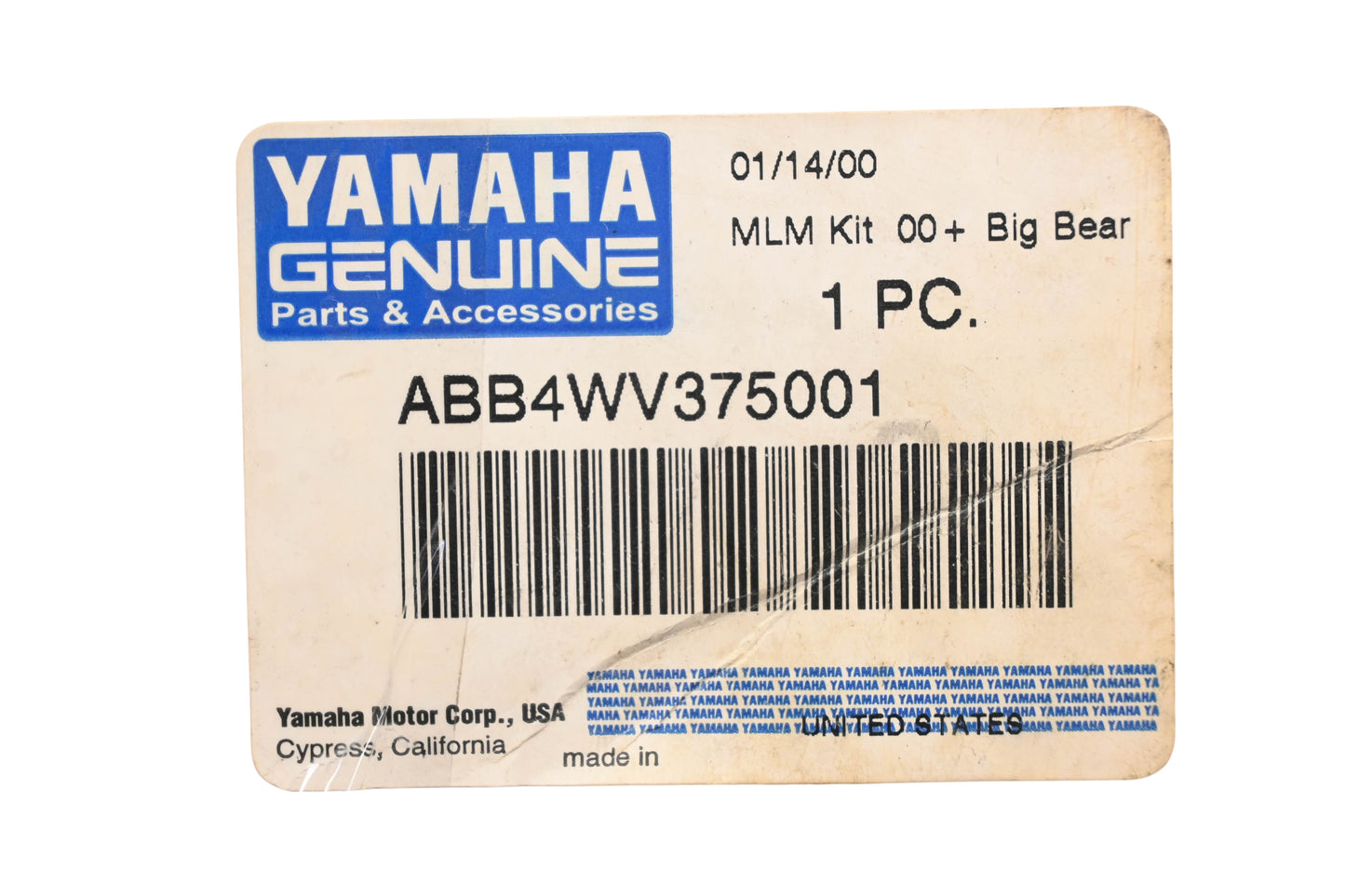 New OEM Yamaha ABB4WV375001, ABB-4WV37-50-01 Manual Lift Mount Kit NOS