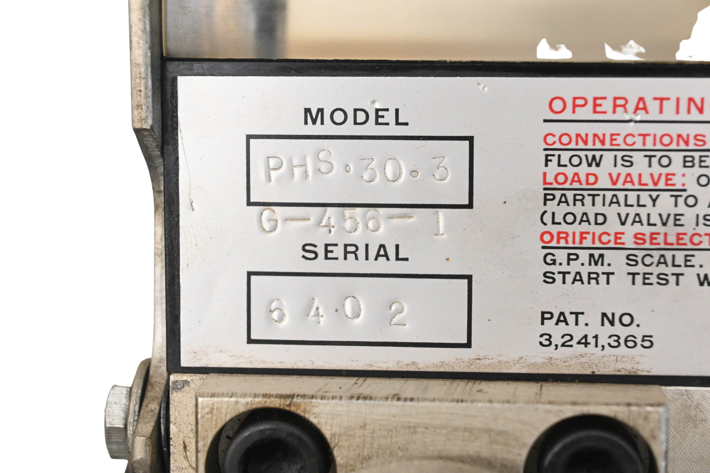 Schroeder Brothers PHS.30.3, G-456-1 Hydra-Sleuth Hydraulic Pressure Tester