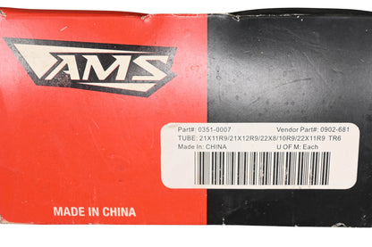 AMS 0351-0007 21X11R9/21X12R9/22X8/10R9/22X11R9 TR6 Tire Tube NOS