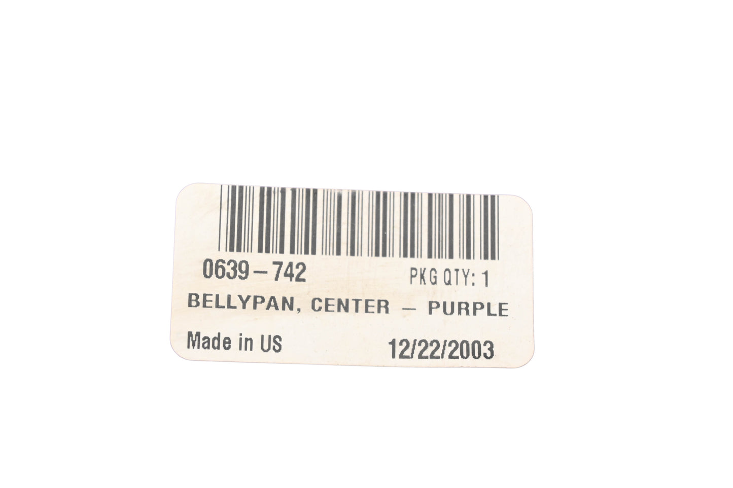 New OEM Arctic Cat 0639-742 Purple Center Bellypan NOS