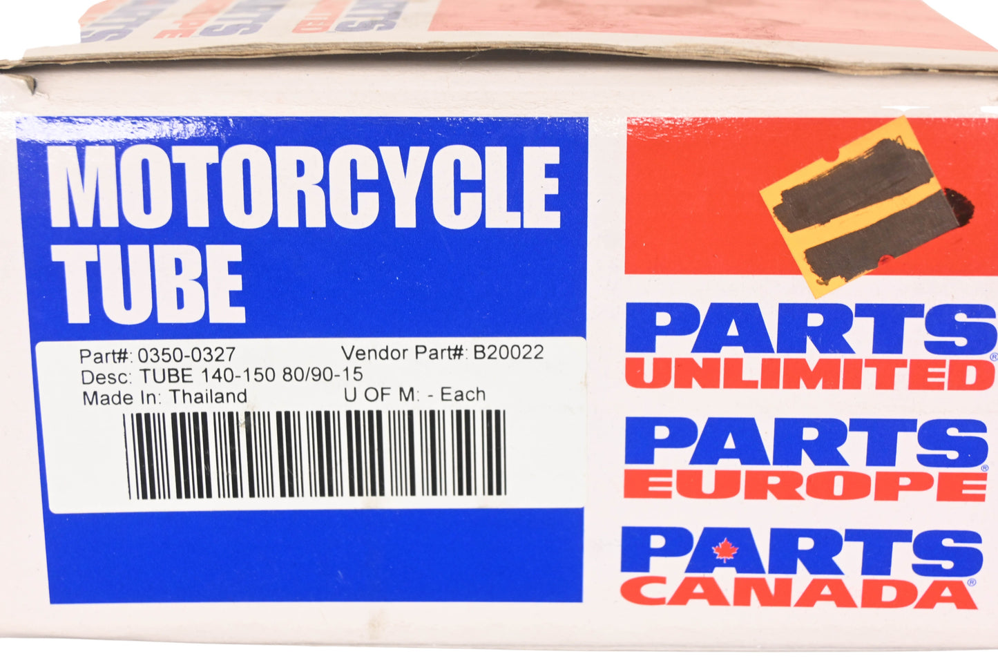 Parts Unlimited 0350-0327, B200022 140/90-15 150/80-15 TR4 Tire Tube NOS
