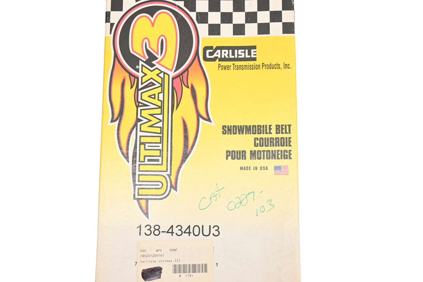 Carlisle 138-4340U3 Ultimax3 Drive Belt NOS
