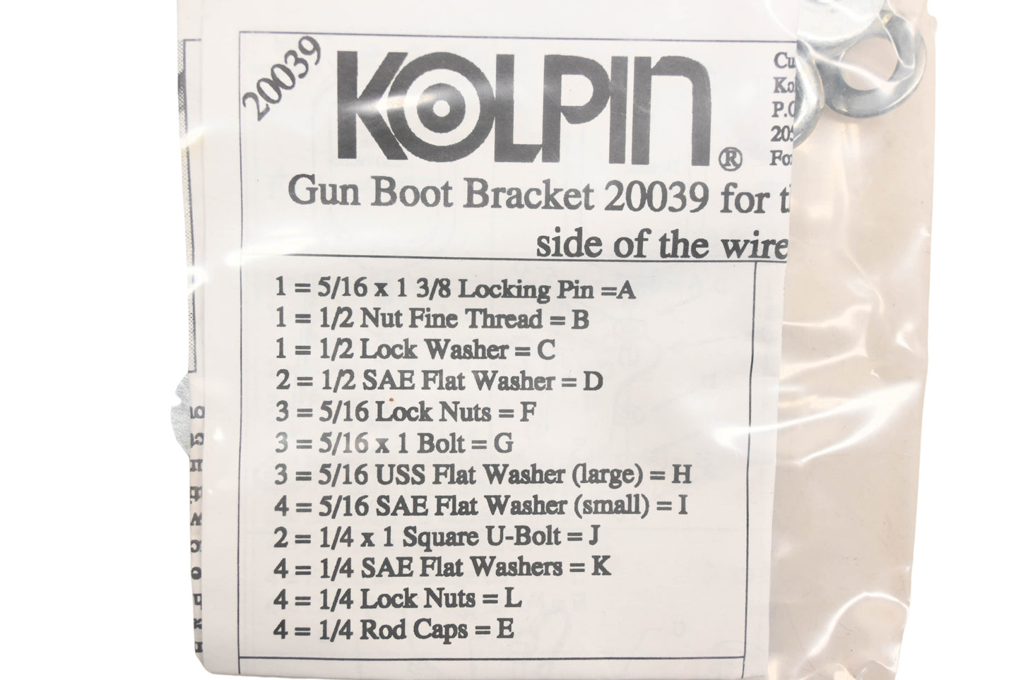 Kolpin 20039 Gun Boot Mounting Bracket Kit NOS