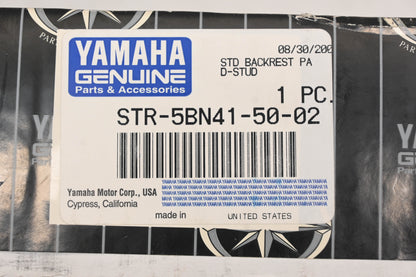 New OEM Yamaha STR-5BN41-50-02 Black Standard D-Stud Backrest Pad NOS