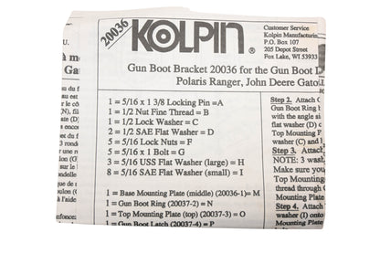 Kolpin 20036 Quick Release Gun Boot Mounting Kit NOS