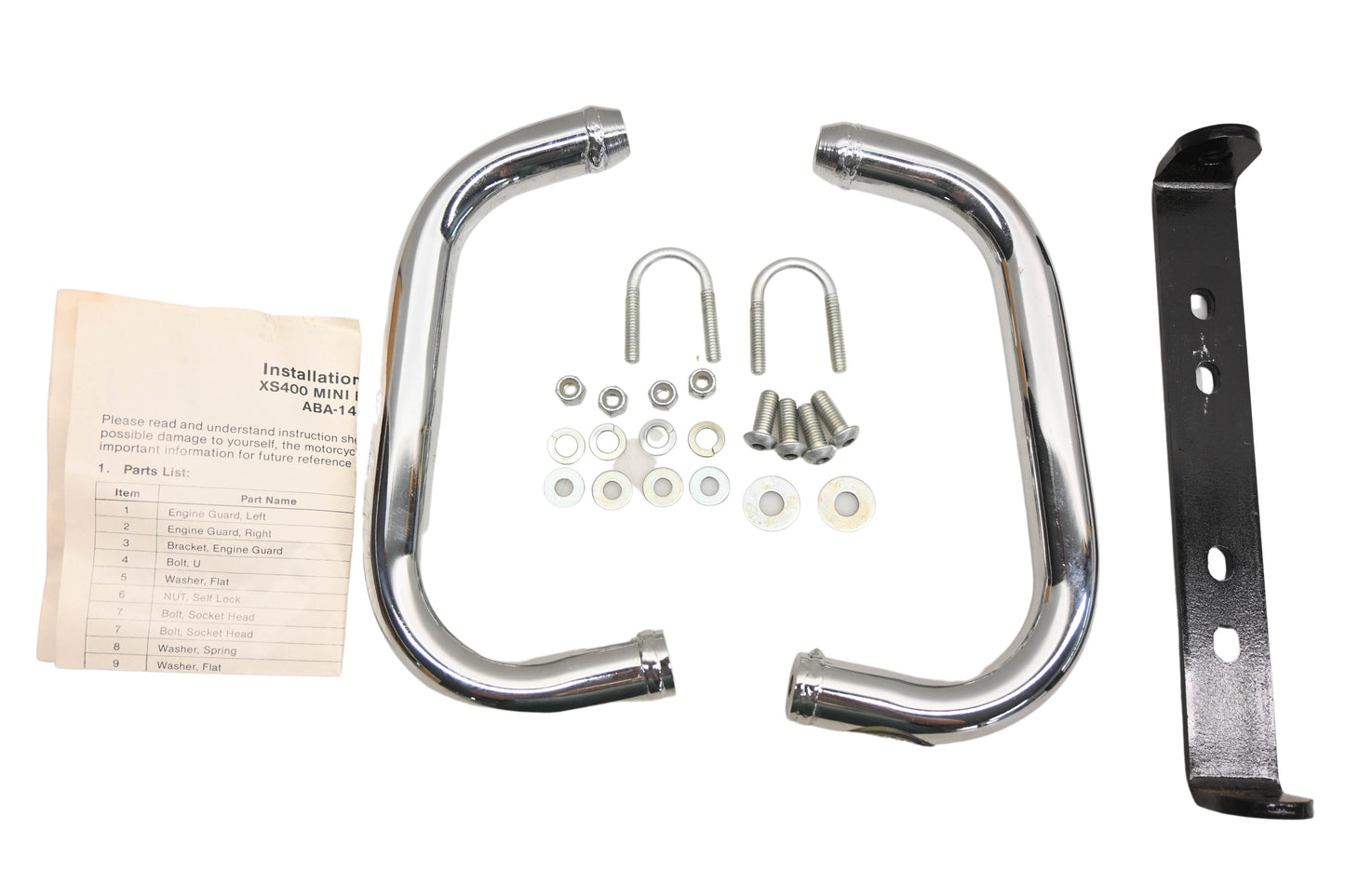 New OEM Yamaha ABA-14V31-00-00, ABA14V310000 XS400 Mini Engine Guard Kit NOS