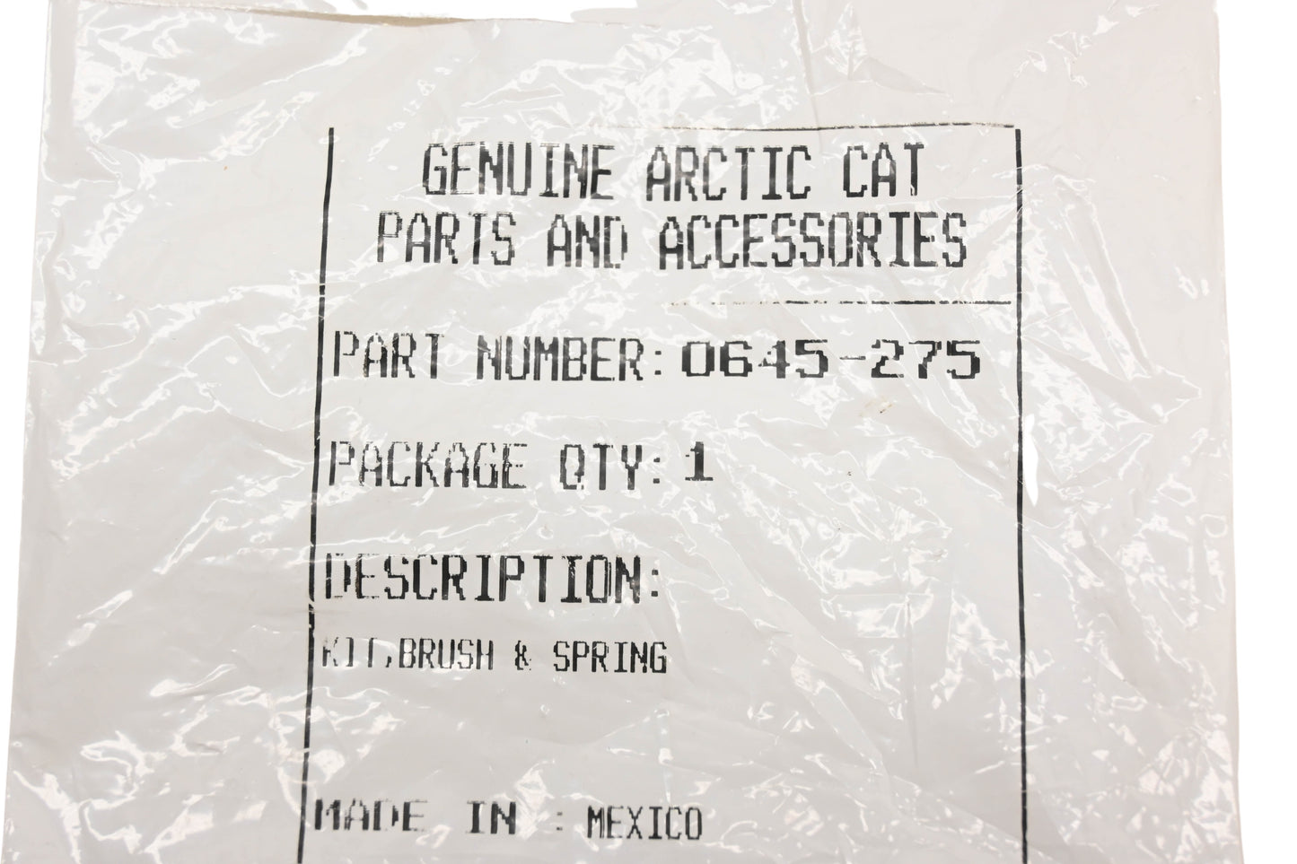 New OEM Arctic Cat 0645-275 Brush & Spring Kit NOS