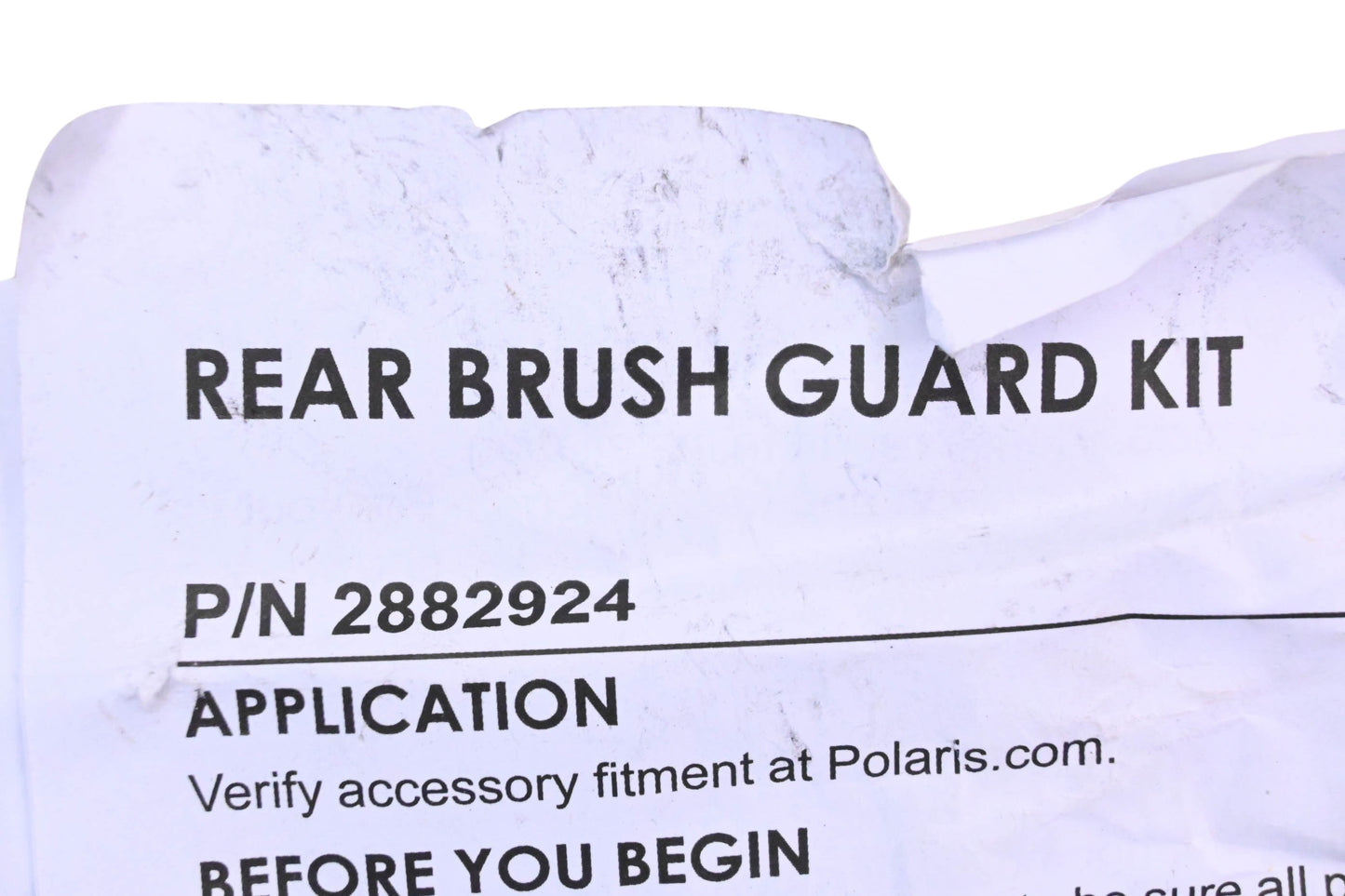 New OEM Polaris 2882924 Black Rear Brushguard Assembly Kit NOS