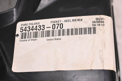 New OEM Polaris 5434433-070 Right Heel Guard Foot Protector NOS