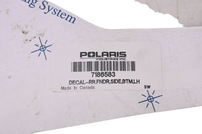 New OEM Polaris 7186583 Rear Left Fender Decal NOS