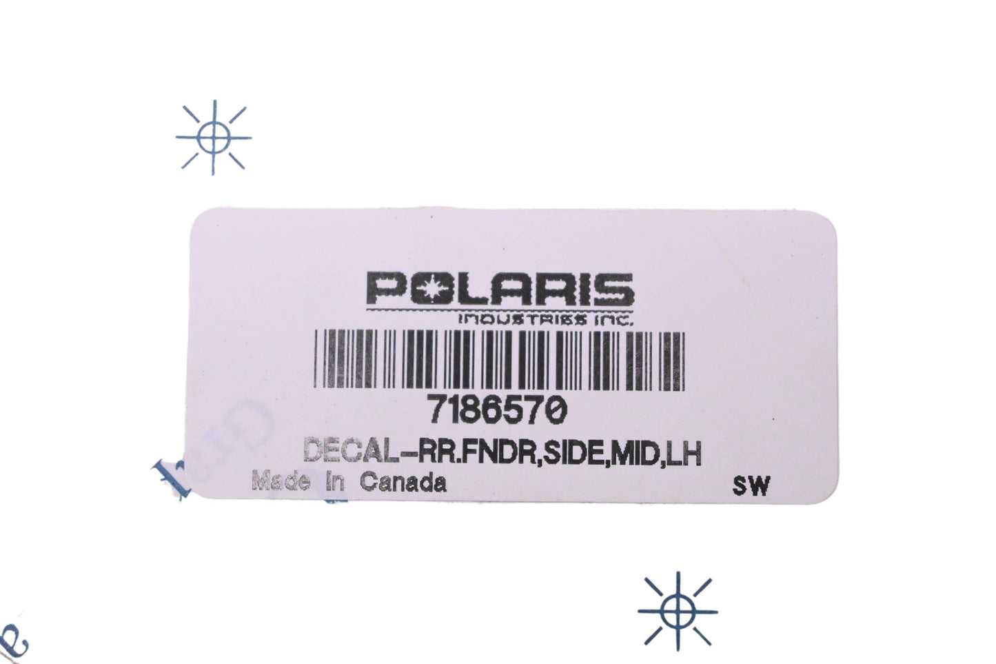 New OEM Polaris 7186570 Left Fender Decal NOS