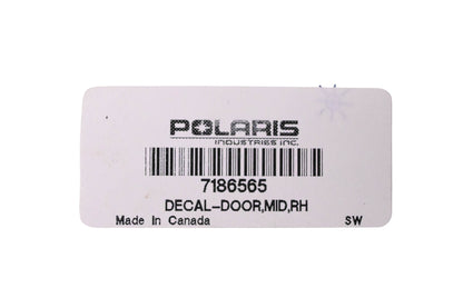 New OEM Polaris 7186565 Right Door Decal NOS