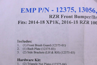 Extreme Metal Products 12375-01 Bash Plate & Hardware NOS