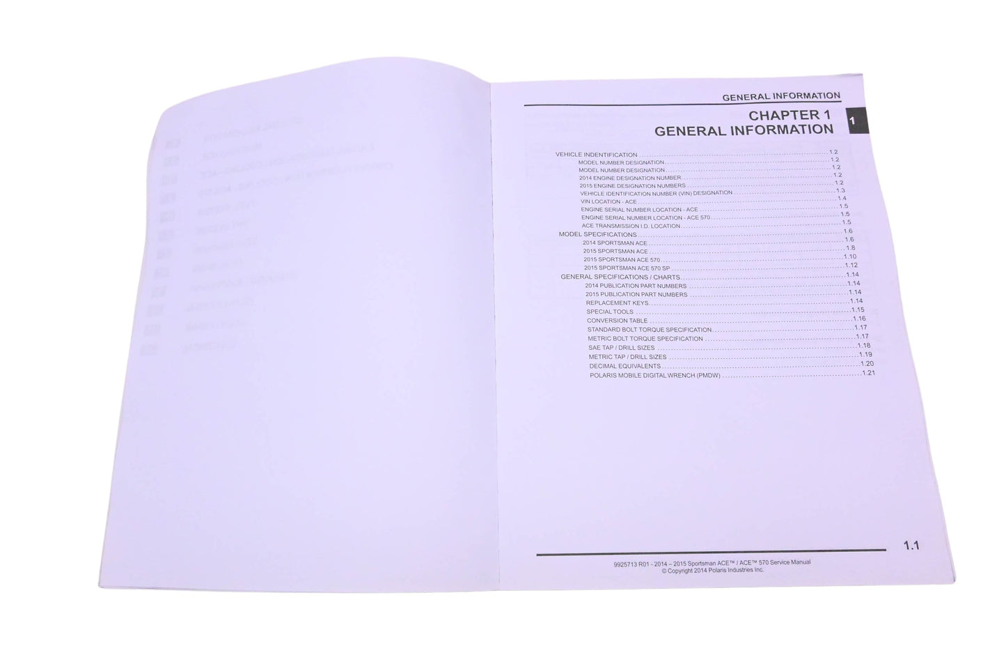 New OEM Polaris 9925713 2014-15 Sportsman ACE 570 Service Manual NOS