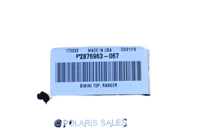 New OEM Polaris 2876963-067 Bimini Soft Top Roof Assembly Kit NOS