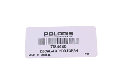 New OEM Polaris 7184480 Front Fender Right Side Decal NOS