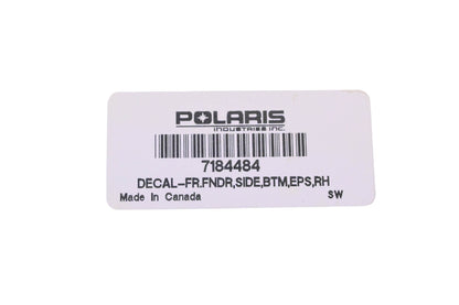 New OEM Polaris 7184484 Front Fender Bottom EPS Decal NOS