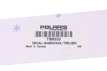 New OEM Polaris 7188333 Tire Pressure Warning Information Decal NOS