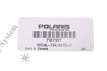 New OEM Polaris 7187107 Left Side Tailgate Decal NOS