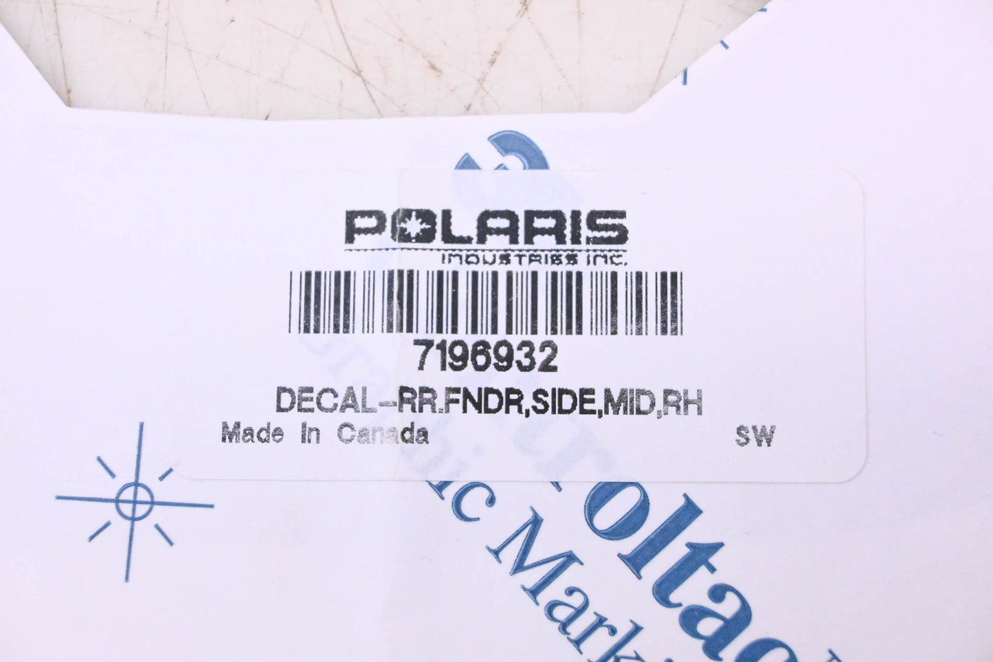 New OEM Polaris 7196932 Right Side Fender XP Decal NOS