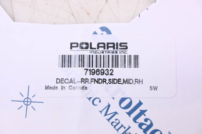 New OEM Polaris 7196932 Right Side Fender XP Decal NOS