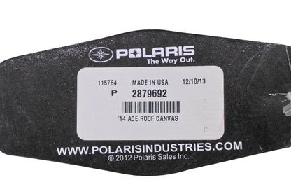 New OEM Polaris 2879692 Ace Roof Canvas Assembly NOS