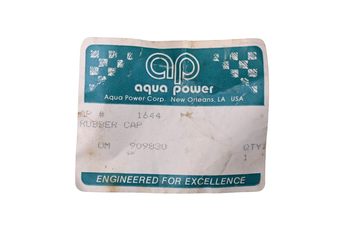 Aqua Power AP 1644, 909830 Rubber Manifold Cap NOS