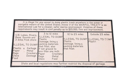 Bernard Engraving P227 Illegal Dumping Plaque NOS