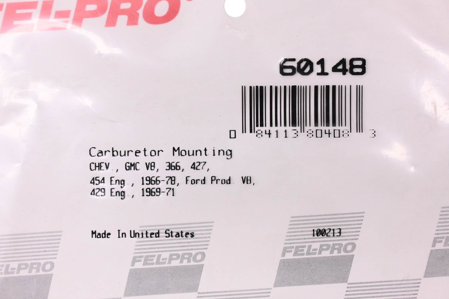 Fel-Pro 60148 Carburetor Mounting Gasket NOS