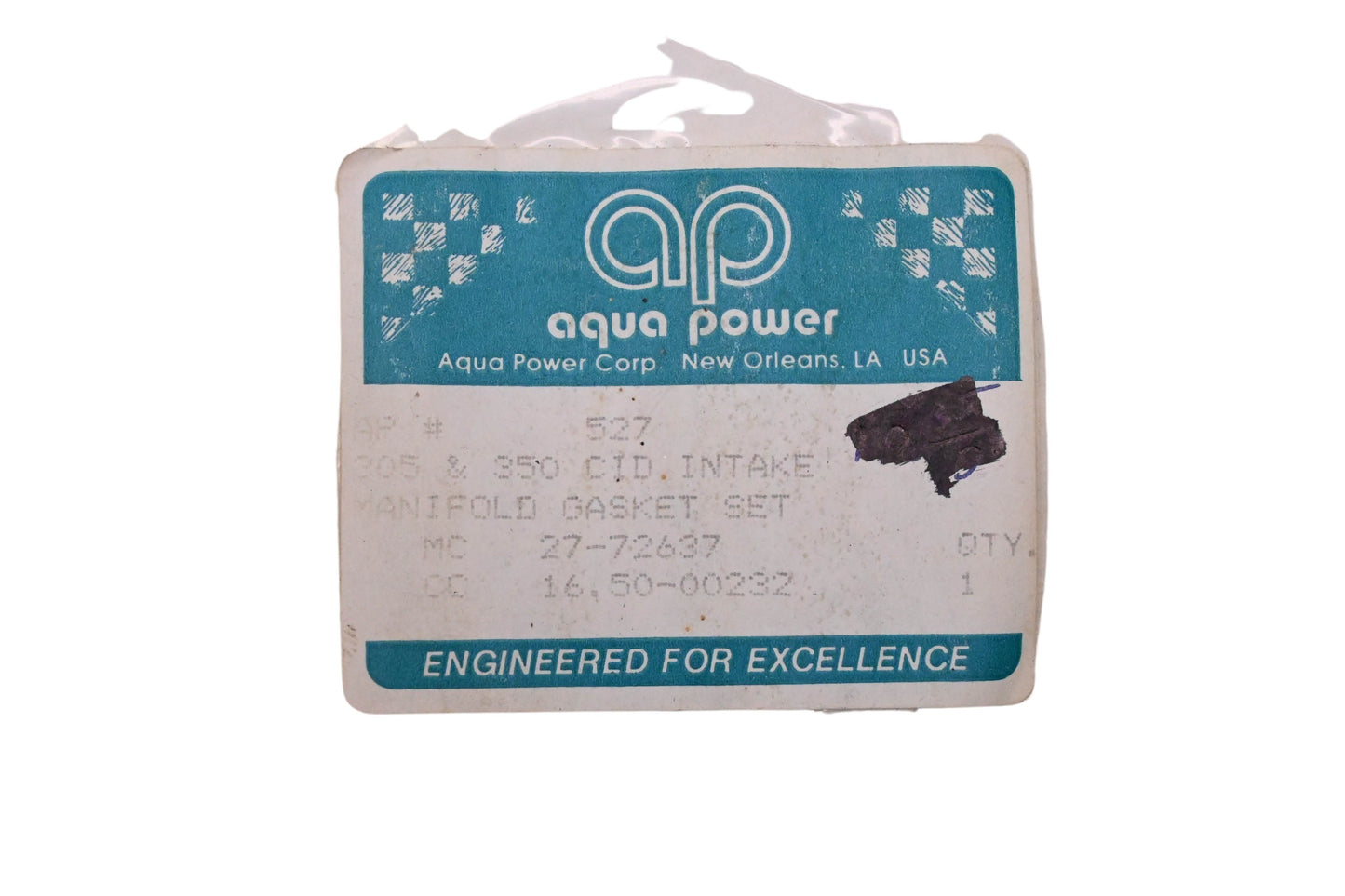 Aqua Power AP 527, 27-72637 Intake Manifold Gasket Kit NOS