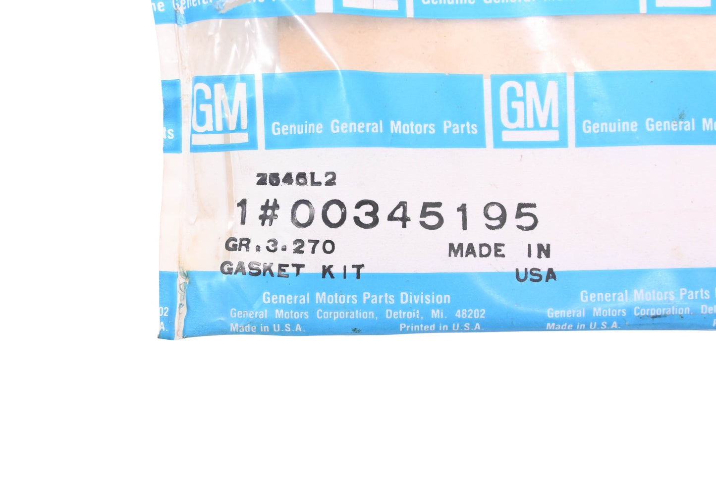 GM 345195 Intake Manifold Gasket Kit NOS