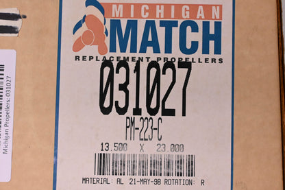 Michigan Propellers 031027 3 Blade Aluminum Propeller 13 1/2x23 NOS