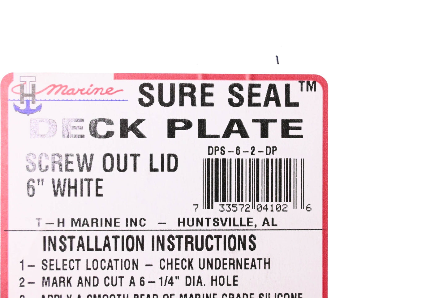 T-H Marine DPSLP-6-2-DP Deck Plate NOS