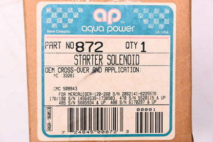Aqua Power AP-872 Starter Solenoid NOS