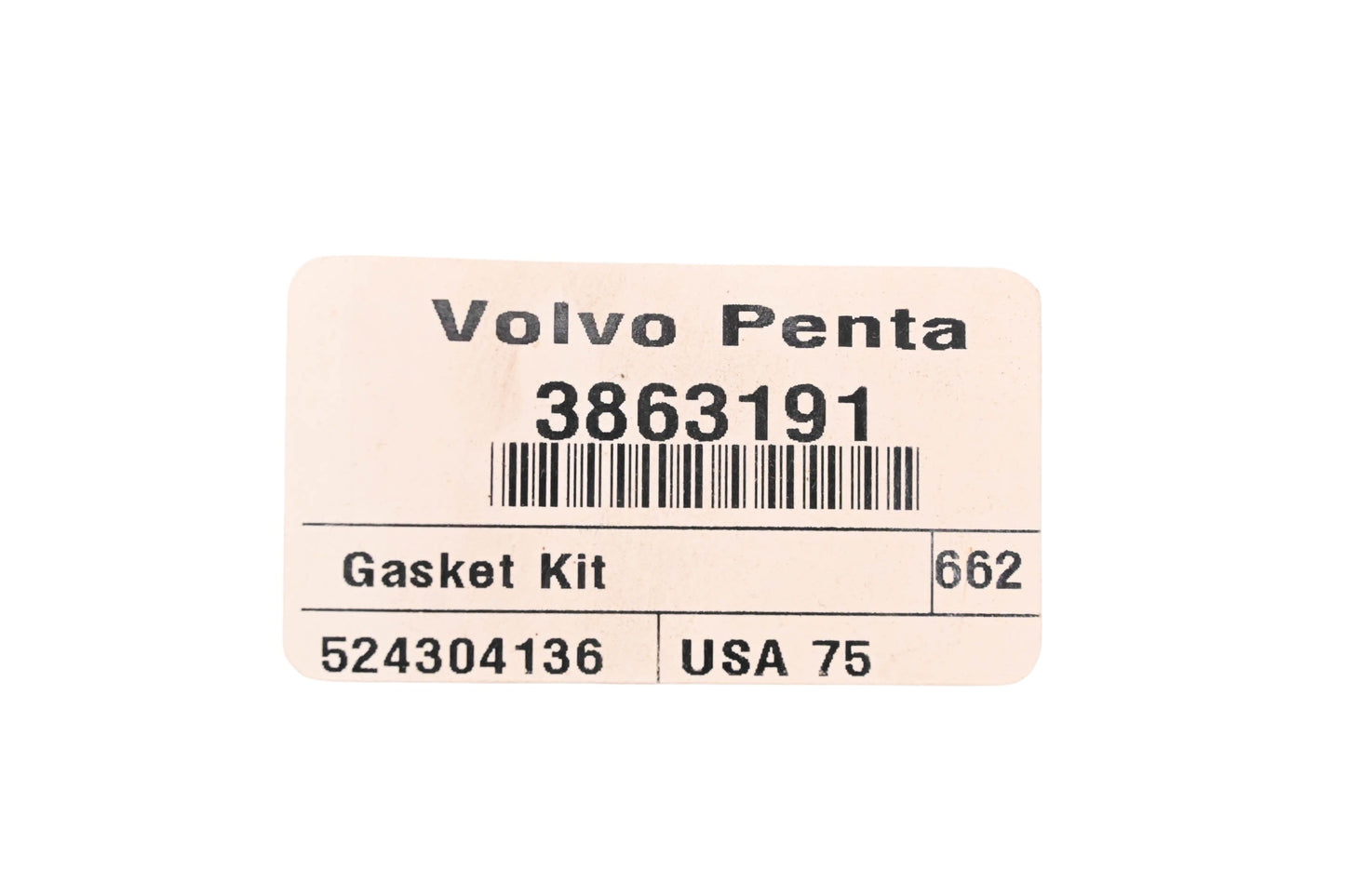 Volvo Penta 3863191 Exhaust Elbow Riser Gasket Kit NOS