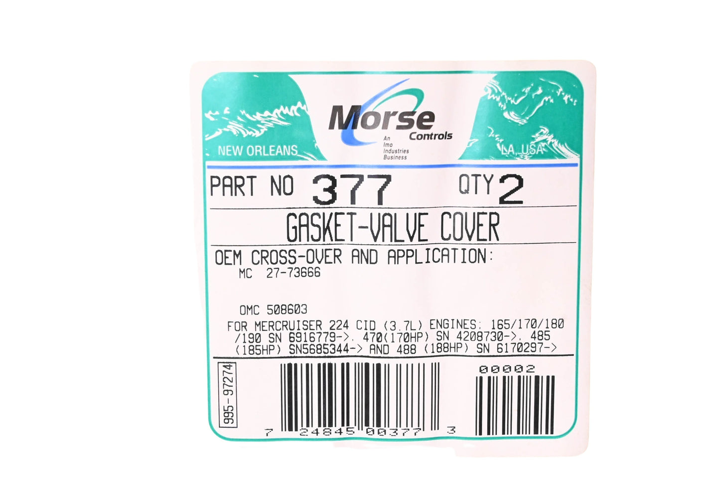OMC 508603 Valve Cover Gasket Kit NOS
