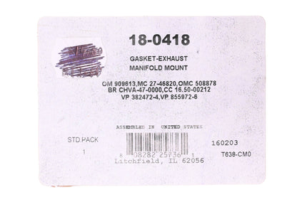 Aftermarket 18-0418 Exhaust Manifold Gasket NOS