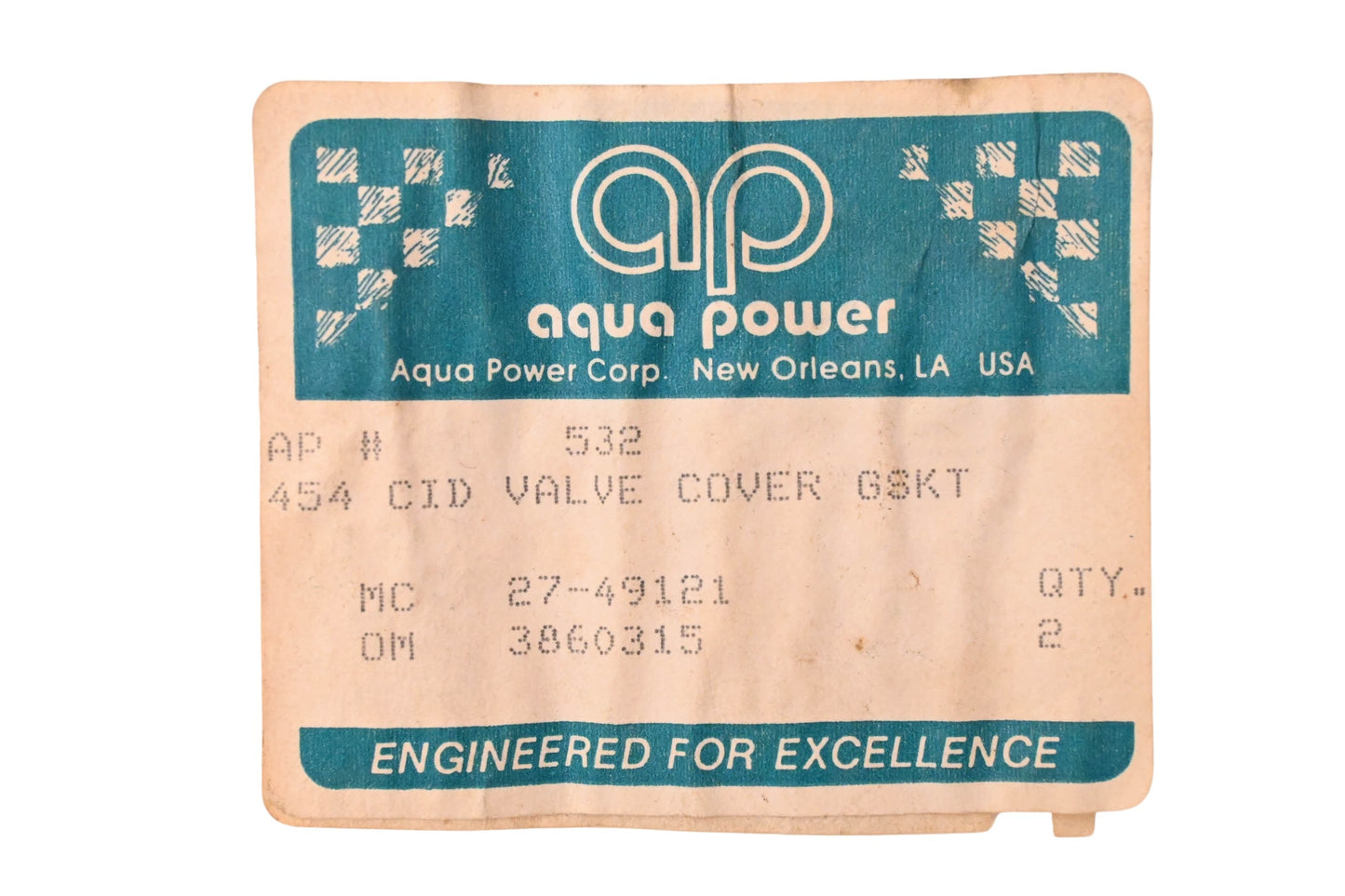 Aqua Power 27-49121 Valve Cover Gasket Kit NOS
