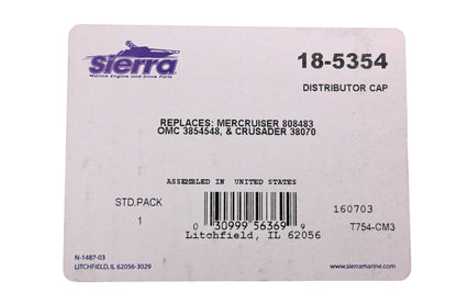 Sierra 18-5354, 808483, 3854548 Distributor Cap Kit NOS