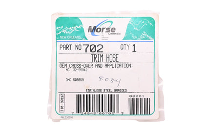 Morse Controls 702, 32-59842, 508859 Power Trim Hose NOS