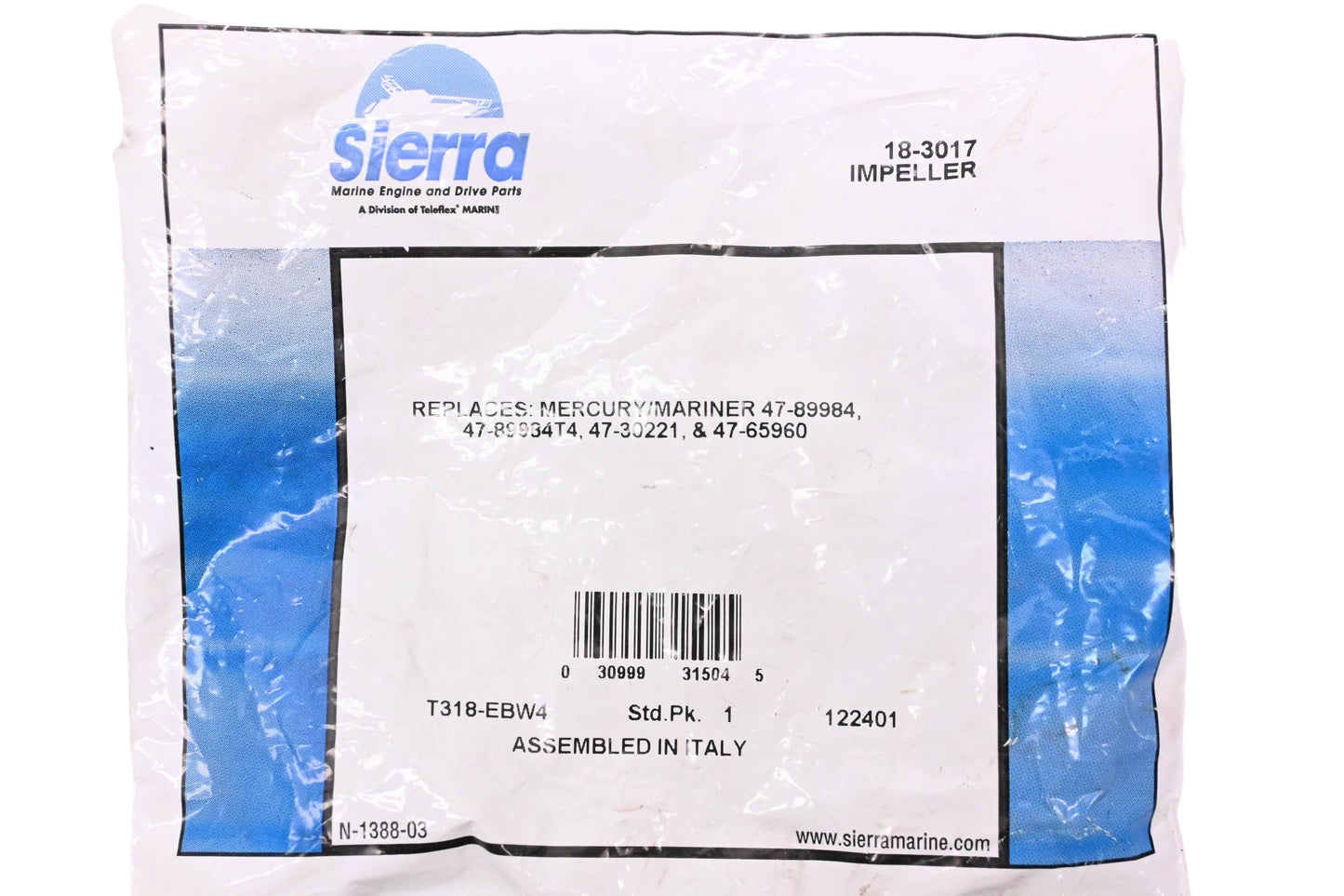 Sierra 18-3017, 47-89984 Water Pump Impeller NOS