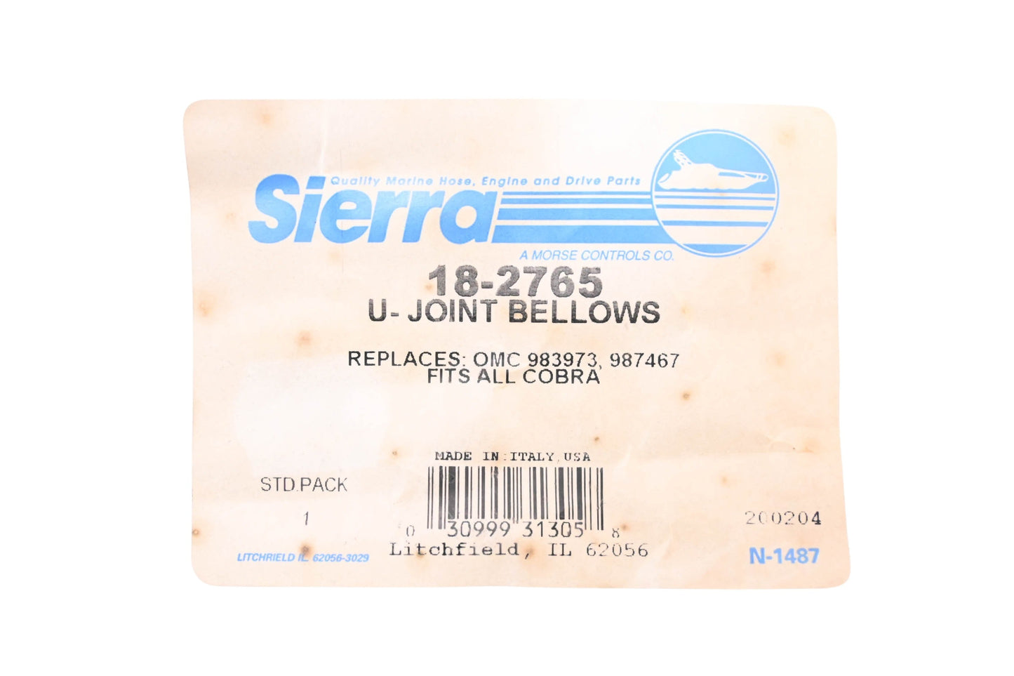 Sierra 18-2765 U-Joint Bellows NOS